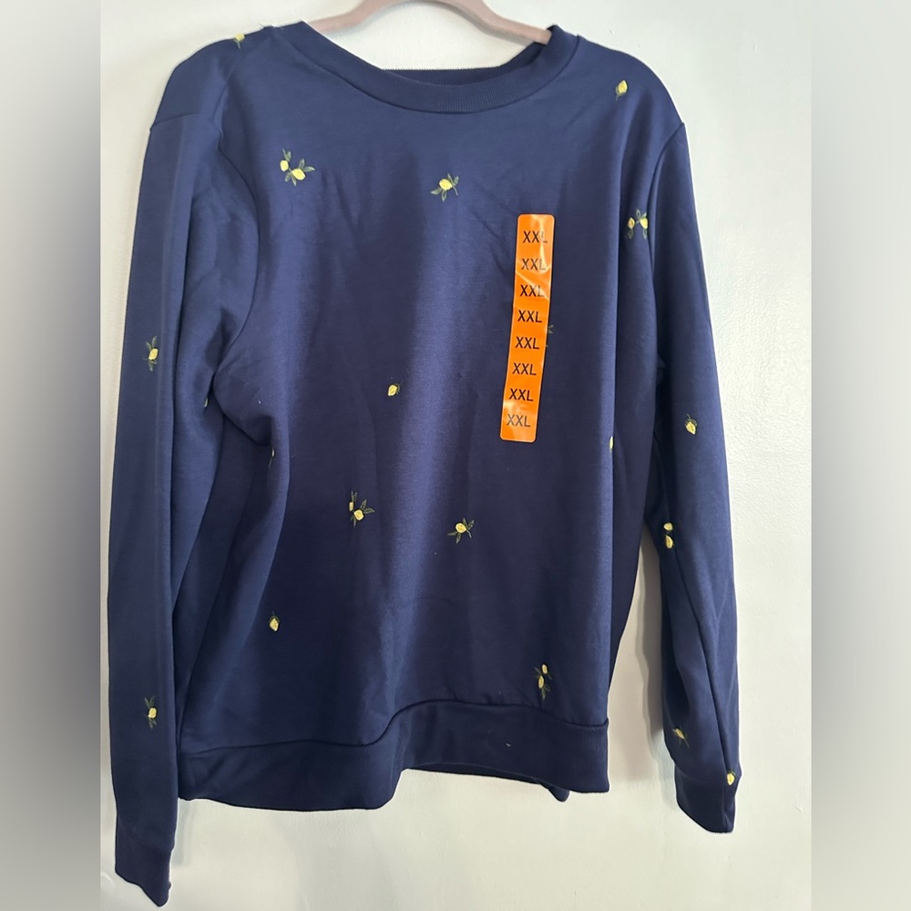 Gloria Vanderbilt embroidered lemons sweater BNWT